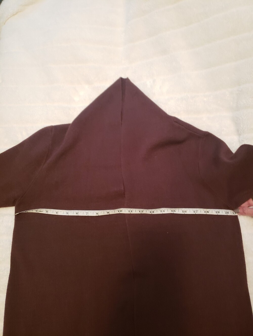 Brown Long Open-Front Women's Sweater Coat - Picture 3 of 3